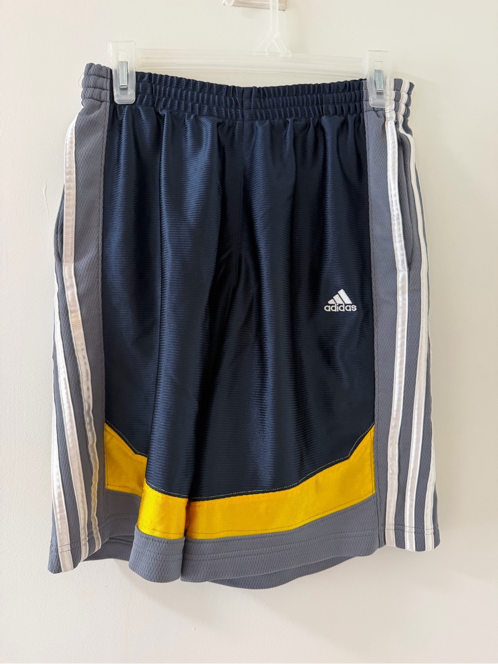 adidas Men’s Navy, Gray & Yellow Athletic Shorts
